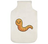 Azeeda 'Cute Smiling Worm' Hot Water Bottle Cover (HW00044922)