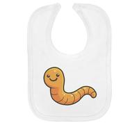 Azeeda 'Cute Smiling Worm' Soft Cotton Baby Bib (BI00068009)
