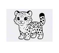 Azeeda 'Cute Snow Leopard' Temporary Tattoo - Water Resistant, Skin-Safe, Non-Toxic Transfer (TO00091209)