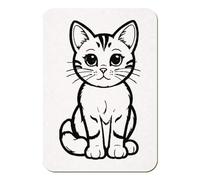 Azeeda 'Cute Tabby Cat' Rectangular Fridge Magnet - Decorative Refrigerator & Whiteboard Magnet for Home, Kitchen or Office - 70mm x 49mm (FM00052248)