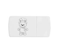 Azeeda 'Cute Teddy Bear Chef' Pill Box with Tablet Splitter (PI00038363)