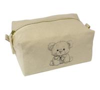 Azeeda 'Cute Teddy Bear Sitting' Canvas Wash Bag/Makeup Case (CS00047752)