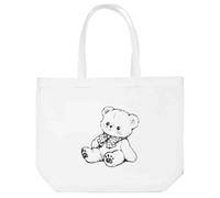 Azeeda 'Cute Teddy Bear Sitting' Tote Shopping Bag For Life (BG00083157)