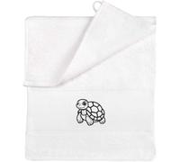 Azeeda 'Cute Tortoise' Flannel Towel - White (TL00065272)