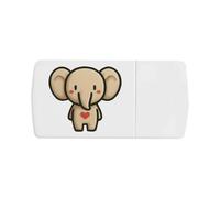 Azeeda 'Cute Valentine's Day Elephant' Pill Box with Tablet Splitter (PI00041491)