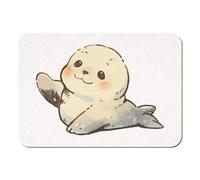 Azeeda 'Cute Waving Seal Pup' Rectangular Fridge Magnet - Decorative Refrigerator & Whiteboard Magnet for Home, Kitchen or Office - 70mm x 49mm (FM00064285)