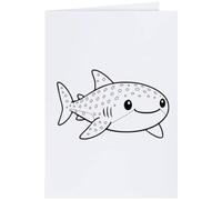 Azeeda 'Cute Whale Shark' Greeting Card - A4 (GC00100474) | Blank Inside for Birthdays, Thank You Notes, Invitations and Gifts