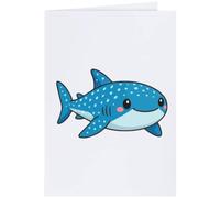 Azeeda 'Cute Whale Shark' Greeting Card - A4 (GC00100476) | Blank Inside for Birthdays, Thank You Notes, Invitations and Gifts