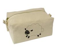 Azeeda 'Cute Woolly Sheep' Canvas Wash Bag/Makeup Case (CS00045447)
