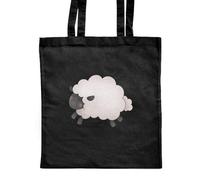 Azeeda 'Cute Woolly Sheep' Classic Black Tote Shopper Bag (ZB00026585)