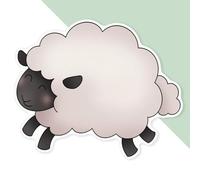 Azeeda 'Cute Woolly Sheep' Premium Vinyl Decal Sticker - Waterproof, Durable & Easy to Apply - Ideal for Cars, Windows, Bins and More - 720mm (XXL) (DW00172238)