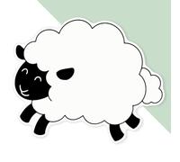 Azeeda 'Cute Woolly Sheep' Premium Vinyl Decal Sticker - Waterproof, Durable & Easy to Apply - Ideal for Cars, Windows, Bins and More - 720mm (XXL) (DW00172237)