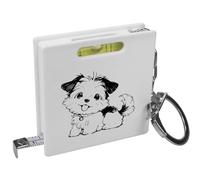 Azeeda 'Cute Yorkshire Terrier Puppy' Keyring Tape Measure/Spirit Level Tool (KM00046998)