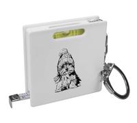 Azeeda 'Cute Yorkshire Terrier Wearing Hat' Keyring Tape Measure/Spirit Level Tool (KM00046961)