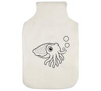 Azeeda 'Cuttlefish Blowing Bubbles' Hot Water Bottle Cover (HW00045240)