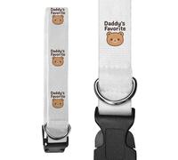 Azeeda 'Daddy's Favorite Teddy' Dog Collar - White, L (PR00082008)