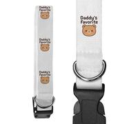 Azeeda 'Daddy's Favorite Teddy' Dog Collar - White, S (PR00082007)