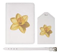 Azeeda 'Daffodil Flower' Passport Cover & Luggage Tag Travel Set (PA00034164)
