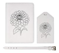 Azeeda 'Dahlia Flower' Passport Cover & Luggage Tag Travel Set (PA00042204)