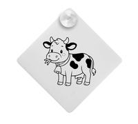 Azeeda 'Dairy Cow' Suction Cup Car Window Sign (CG00033066)