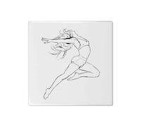 Azeeda 'Dancer Leaping' 108mm Square Ceramic Tile (TD00036751)