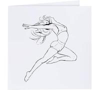 Azeeda 'Dancer Leaping' Blank Greeting Card (GC00082971)