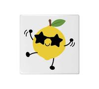 Azeeda 'Dancing Lemon' 108mm Square Ceramic Tile (TD00039273)