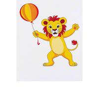 Azeeda 'Dancing Lion Holding a Balloon' Temporary Tattoo - Water Resistant, Skin-Safe, Non-Toxic Transfer (TO00097949)