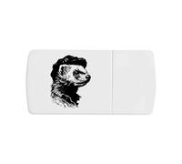 Azeeda 'Dapper Ferret in Flat Cap' Pill Box with Tablet Splitter (PI00042349)