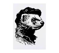 Azeeda 'Dapper Ferret in Flat Cap' Temporary Tattoo - Water Resistant, Skin-Safe, Non-Toxic Transfer (TO00100327)