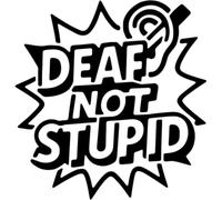 Azeeda 'Deaf Not Stupid' Reusable Stencil - Durable Decorative Template for Painting and Spraying on Walls, Tiles, Wood, Fabric & Craft Projects - L (A4) (WS00062241)