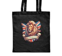 Azeeda 'Dear Old Blighty British Lion' Classic Black Tote Shopper Bag (ZB00033591)