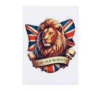 Azeeda 'Dear Old Blighty British Lion' Temporary Tattoo - Water Resistant, Skin-Safe, Non-Toxic Transfer (TO00103247)
