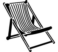 Azeeda 'Deck Chair Line Art' Reusable Stencil - Durable Decorative Template for Painting and Spraying on Walls, Tiles, Wood, Fabric & Craft Projects - S (A6) (WS00082342)