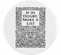 Azeeda 'Decorative Make A List' Button Badge - 77mm (BB00169868)