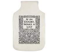 Azeeda 'Decorative Make A List' Hot Water Bottle Cover (HW00050345)