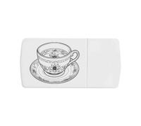 Azeeda 'Decorative Teacup and Saucer' Pill Box with Tablet Splitter (PI00041605)