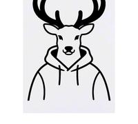 Azeeda 'Deer Wearing a Hoodie' Temporary Tattoo - Water Resistant, Skin-Safe, Non-Toxic Transfer (TO00098233)