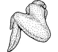 Azeeda 'Delicious Cooked Chicken Wing Appetizer' Unmounted Rubber Stamp - for Crafting, Scrapbooking and Card Making - Size A8 (RS00065124)