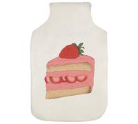 Azeeda 'Delicious Strawberry Cake Slice' Hot Water Bottle Cover (HW00042287)