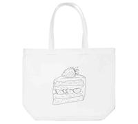 Azeeda 'Delicious Strawberry Cake Slice' Tote Shopping Bag For Life (BG00084184)