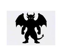 Azeeda 'Demon Silhouette' Temporary Tattoo - Water Resistant, Skin-Safe, Non-Toxic Transfer (TO00100087)