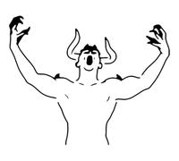 Azeeda 'Demonic Figure' Reusable Stencil - Durable Decorative Template for Painting and Spraying on Walls, Tiles, Wood, Fabric & Craft Projects - L (A4) (WS00060307)