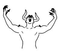 Azeeda 'Demonic Figure' Reusable Stencil - Durable Decorative Template for Painting and Spraying on Walls, Tiles, Wood, Fabric & Craft Projects - S (A6) (WS00070108)