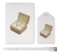Azeeda 'Diamond Engagement Ring in Ring Box' Passport Cover & Luggage Tag Travel Set (PA00033598)