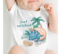 Azeeda Dinosaur 'Just Hatched' 0-3 Months Baby Grow (Blue)