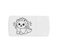 Azeeda 'Dinosaur Kitten' Pill Box with Splitter (PI00045599)