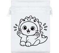 Azeeda 'Dinosaur Kitten' Satin Gift Bag - 20cm (SB00161854)