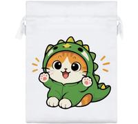 Azeeda 'Dinosaur Kitten' Satin Gift Bag - 20cm (SB00161858)