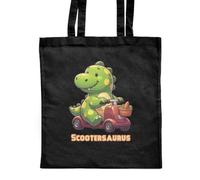 Azeeda 'Dinosaur Mobility Scooter' Shopping Tote Bag - Black (ZB00035272)